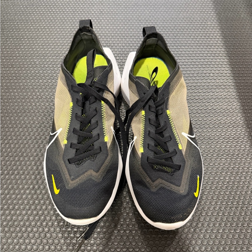 Nike Women’s Black and Olive Running Shoes with Neon Yellow Accents